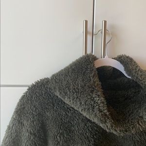 Fuzzy olive sweater